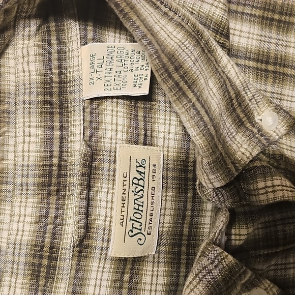 Mens Authentic St Johns Bay Plaid Button-Down Shirt XXLT - Picture 2 of 7